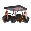 Anica lampa sufitowa plafon czarny 4x40w e14 odbłyśnik złoty