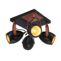 Anica lampa sufitowa plafon czarny 4x40w e14 odbłyśnik złoty
