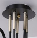 Unica lampa sufitowa czarny+złoty 5x40w e27 klosz dymiony