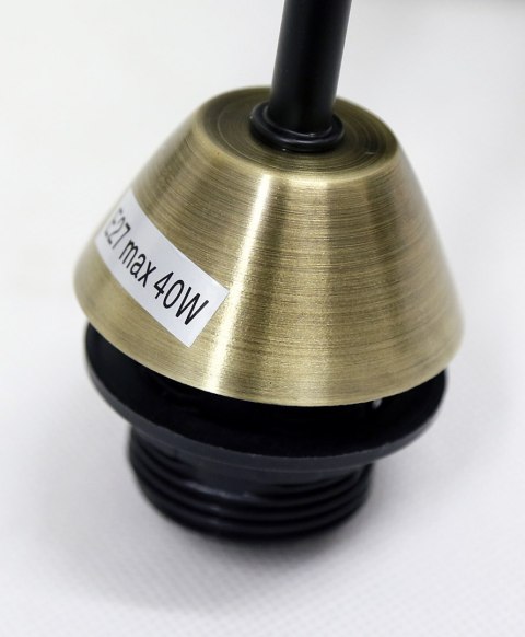 Unica lampa sufitowa czarny+złoty 5x40w e27 klosz dymiony