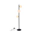 Kama lampa podłogowa czarny+złoty 3x28w g9 klosz biały