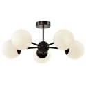 Calari lampa wisząca 5x40W E14 czarna z białymi kloszami elegancka klasyczna oprawa oświetleniowa do salonu jadalni kuchni sypia
