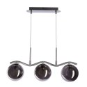 LUMOS lampa wisząca 3x20W G9 chrom klosze szklane 14 cm grafitowe nowoczesna elegancka oprawa oświetleniowa salon jadalnia kuchn