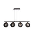 SOMUL lampa wisząca 4x20W G9 chrom klosze szklane 12 cm grafitowe nowoczesna elegancka oprawa oświetleniowa salon jadalnia kuchn