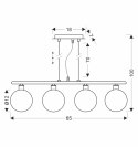 SOMUL lampa wisząca 4x20W G9 chrom klosze szklane 12 cm grafitowe nowoczesna elegancka oprawa oświetleniowa salon jadalnia kuchn