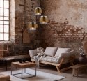 Spiega lampa wisząca talerz czarny+mosiężny 3x60w e27 klosz dymiony