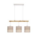 Izotto lampa wisząca biały 3x60W E27 abażur beżowy