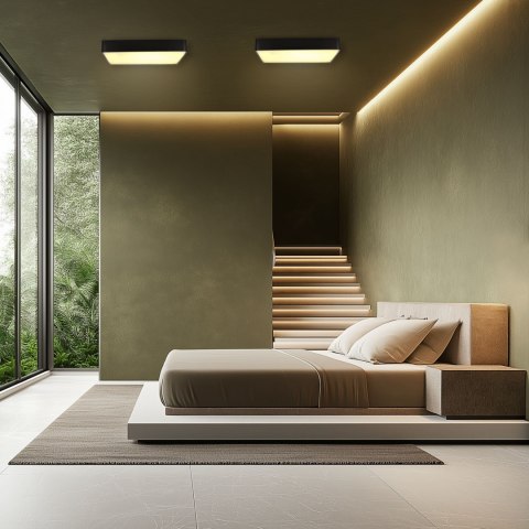 QUATTRO LAMPA PLAFON KWADRATOWY 30X30 12W LED ZŁOTY IP44