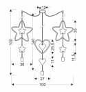 Trio shs p lampa wisząca czarny 3x20W E27 iq kids złoty+różowy+niebieski