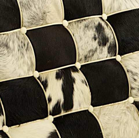 Fotel Loreto krowa czarny z podnóżkiem - insp. Barcelona, styl industrialny