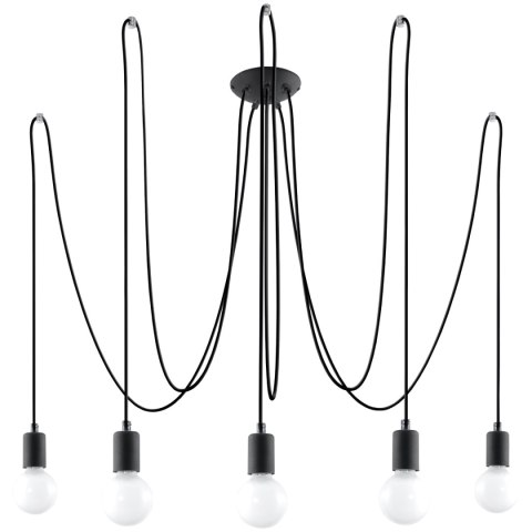 Żyrandol EDISON 5 czarny