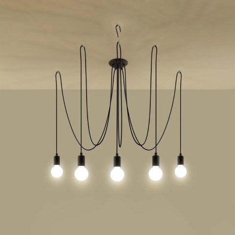 Żyrandol EDISON 5 czarny