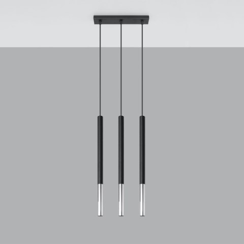 Lampa wisząca MOZAICA 3L czarny/chrom