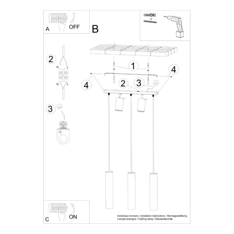 Lampa wisząca RING 3 czarny