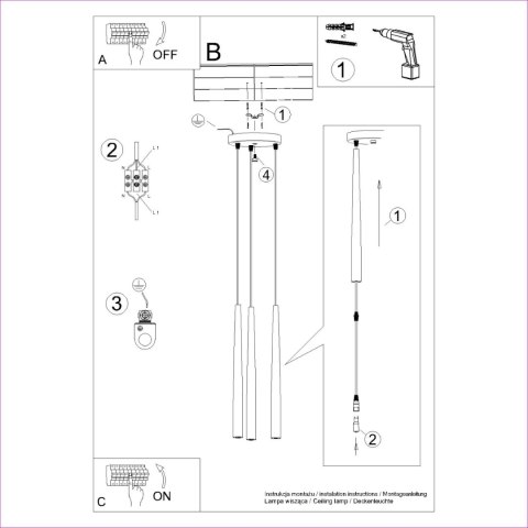Lampa wisząca BLISS 3P czarna