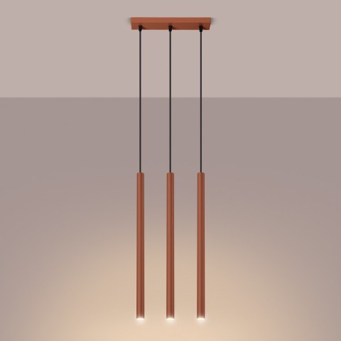 Lampa wisząca PASTELO 3 ochra czerwona
