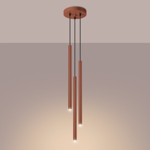 Lampa wisząca PASTELO 3P ochra czerwona