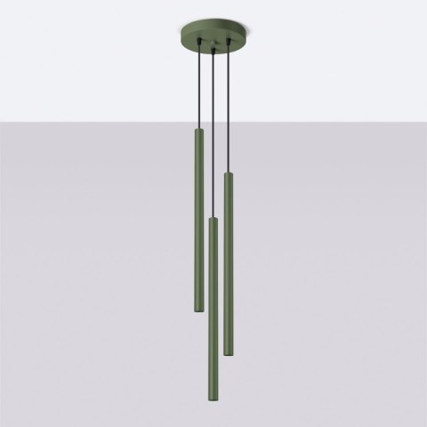 Lampa wisząca PASTELO 3P zielona oliwka