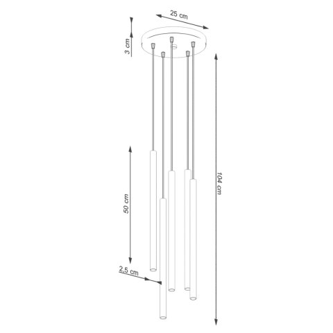 Lampa wisząca PASTELO 5P beżowa