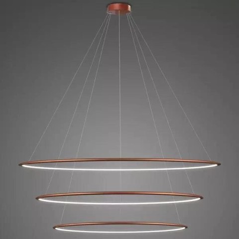 Lampa wisząca Ledowe Okręgi No.3 150cm 4k miedziana