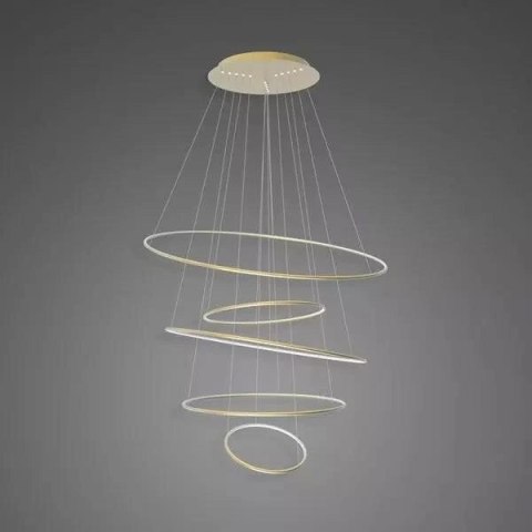 Lampa wisząca Ledowe Okręgi No.5 120cm 3k złota