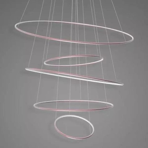 Lampa wisząca Ledowe Okręgi No.5 120cm Różowe Złoto 3k