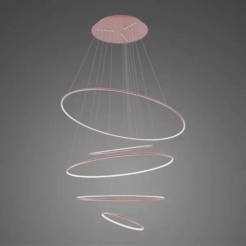 Lampa wisząca Ledowe Okręgi No.5 150cm 3k Różowe Złoto