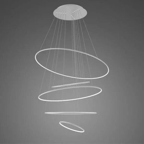Lampa wisząca Ledowe Okręgi No.5 150cm 4k srebrna ściemnialna