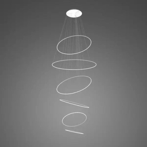 Lampa wisząca Ledowe Okręgi No.6 biała3k ściemnialna