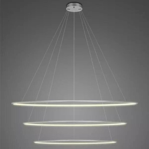 Lampa wisząca Ledowe Okręgi No.3 150cm 3k srebrna ściemnialna
