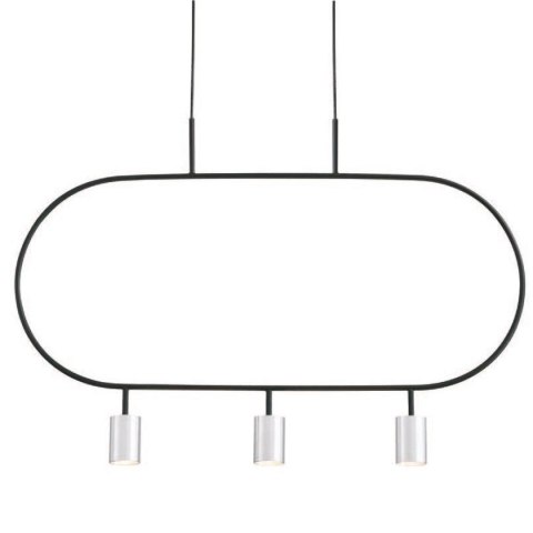 Lampa wisząca 2 punktowa srebrno czarna Luna 3-SL