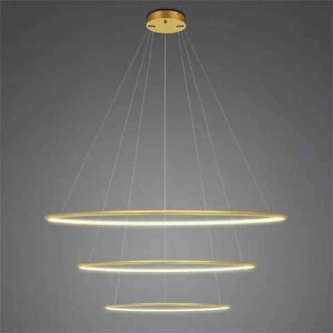 Lampa wisząca Ledowe Okręgi No.3 150cm 3k ściemnialna złota