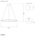 Lampa wisząca Ledowe Okręgi No.1 100 4k czarna Dali