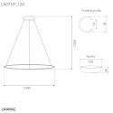Lampa wisząca Ledowe Okręgi No.1 120cm 3k miedziana Dali