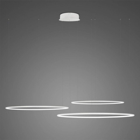 Lampa wisząca Ledowe Okręgi No.3 100cm 4k biała ściemnialna układ 100/80/60 cm