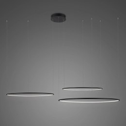 Lampa wisząca Ledowe Okręgi No.3 150cm 3k czarna układ 150/120/100 cm