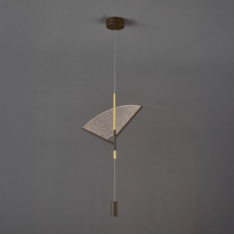 Designerska nowoczesna lampa wisząca LED 3000K japandi złota brązowa Sensu