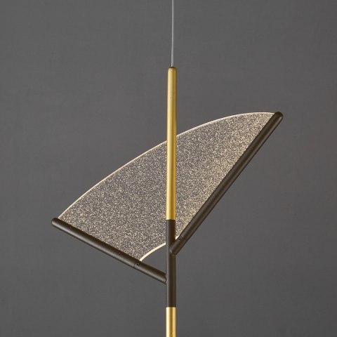 Designerska nowoczesna lampa wisząca LED 3000K japandi złota brązowa Sensu