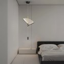 Designerska nowoczesna lampa wisząca LED 3000K japandi złota brązowa Sensu