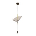 Designerska nowoczesna lampa wisząca LED 3000K japandi złota brązowa Sensu