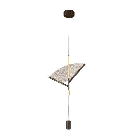 Designerska nowoczesna lampa wisząca LED 3000K japandi złota brązowa Sensu