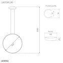 Lampa wisząca Ledowe Okręgi No.1 X 80cm 3k różowo złota Dali