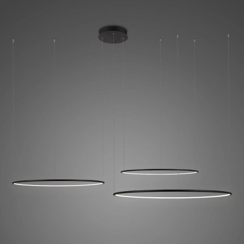 Lampa wisząca Ledowe Okręgi No.3 120cm 3k czarna Dali układ 120/100/80 cm