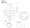 Lampa wisząca Ledowe Okręgi No.3 120cm 3k miedziana pilot
