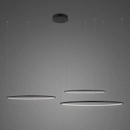 Lampa wisząca Ledowe Okręgi No.3 120cm 4k czarna Dali układ 120/100/80 cm