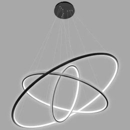 Lampa wisząca Ledowe Okręgi No.3 80cm 3k czarna Dali układ 80/60/40 cm