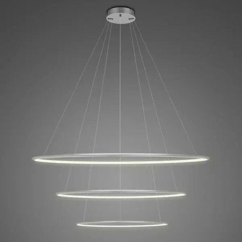 Lampa wisząca Ledowe Okręgi No.3 80cm 3k srebrna Dali układ 80/60/40 cm