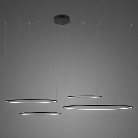 Lampa wisząca Ledowe Okręgi No.4 100cm 4k czarna Dali