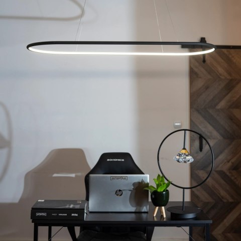 Lampa wisząca Ledowe Okręgi Oval No.1 120cm 3k czarna