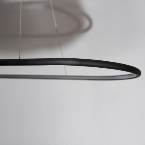 Lampa wisząca Ledowe Okręgi Oval No.1 120cm 3k czarna